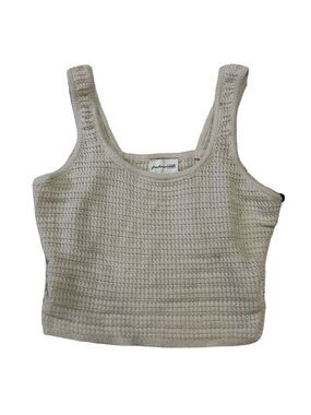 Freshman 1996 Beige Cropped Knit Tank XL – Textured Stitch